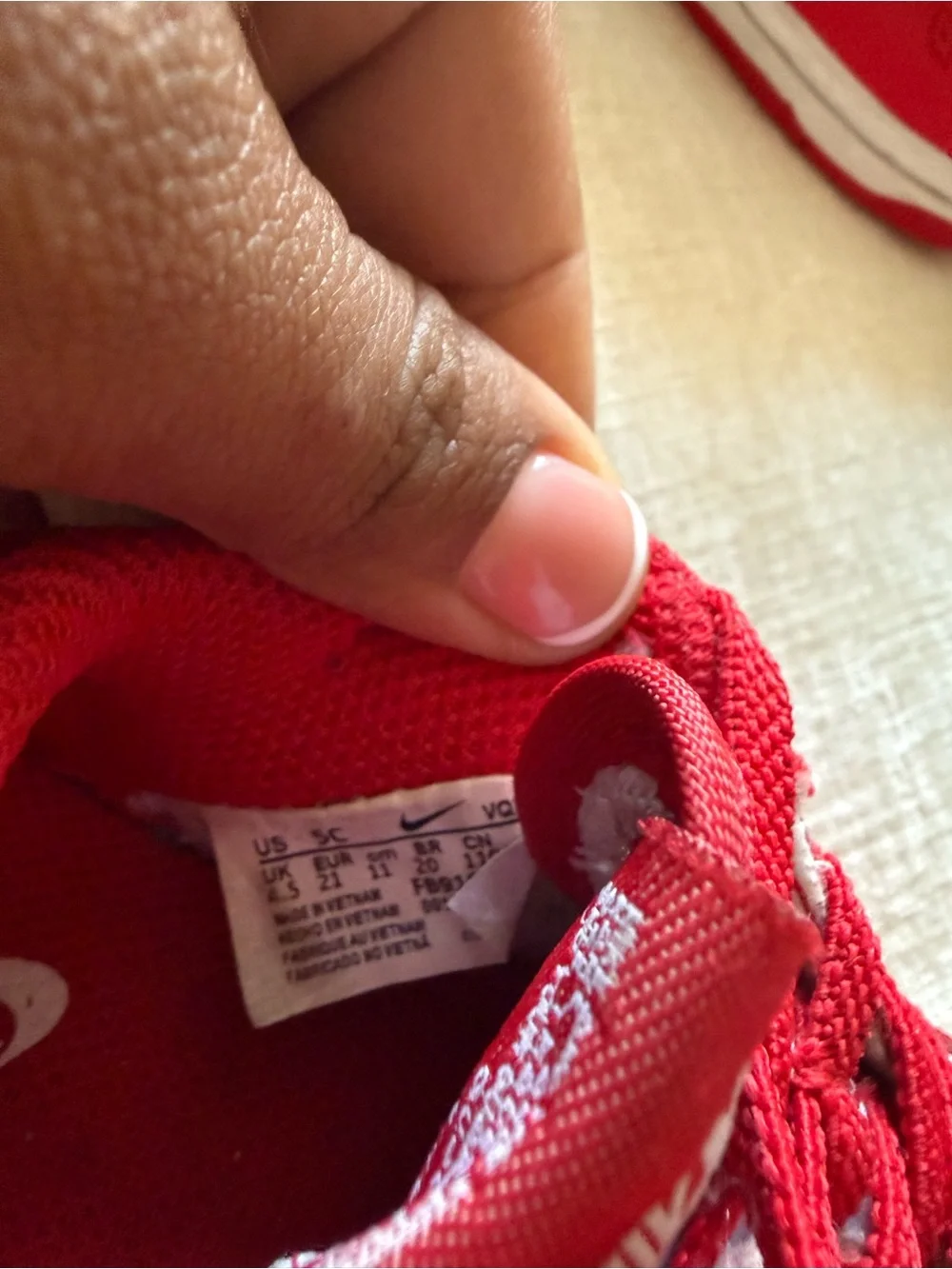 Nike Red and White Toddler Low-Top Sneakers